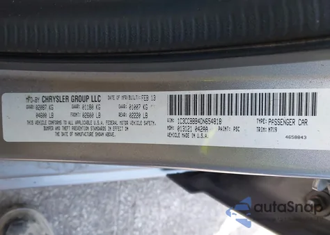 2013 Chrysler 200 Touring из США, поврежденный, VIN 1C3CCBBB4DN654818